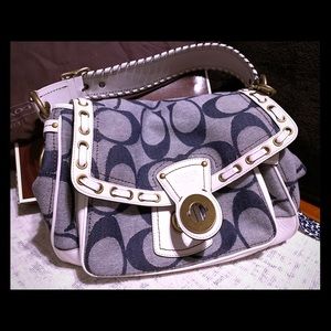 Denim coach purse